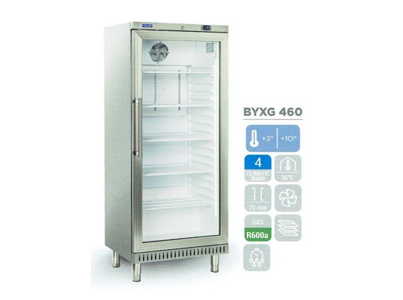 Frigorifero BYXG 460 400 litri, porta a vetri. +3 /+10°.